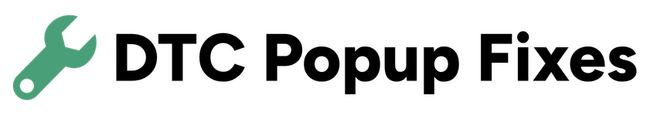 Green wrench icon with 'DTC Popup Fixes' in black text